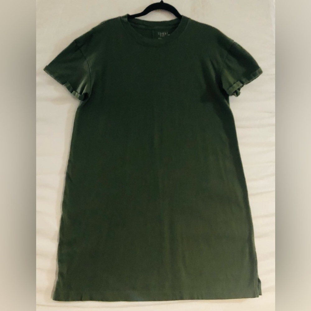 Time and Tru Green Mini Dress Short Sleeves
